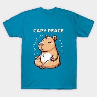 Funny Capybara Meditating Capybara Zen T-Shirt